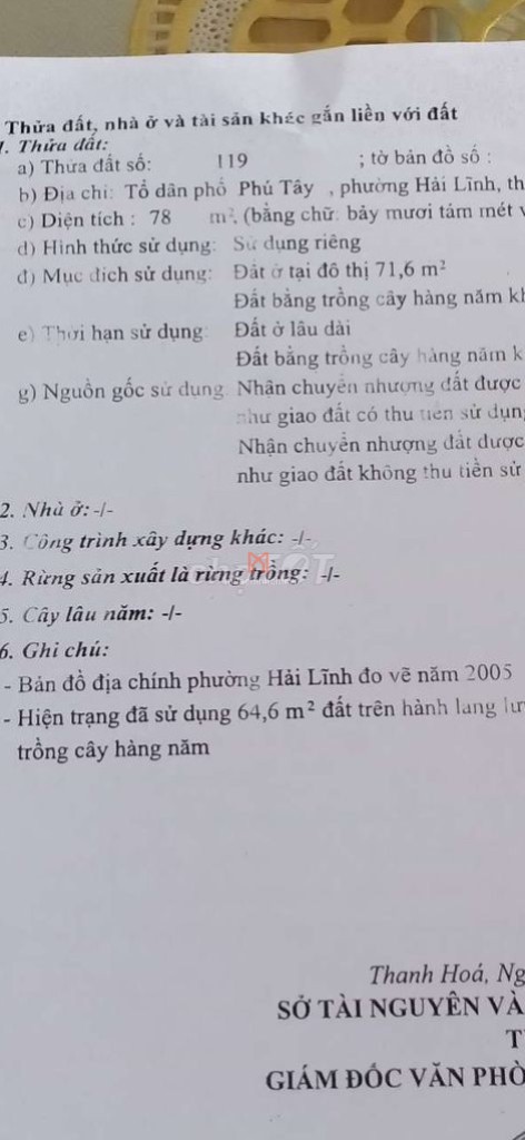 bán Đất Thanh Hóa bề ngang 10