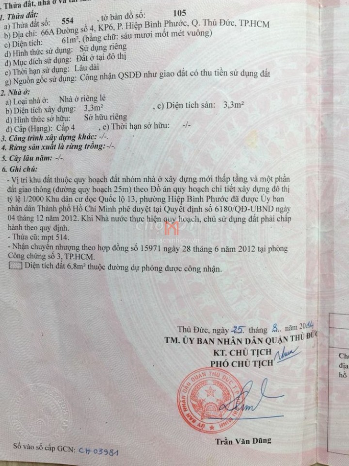 Đất bán Phường Hiệp Bình Phước