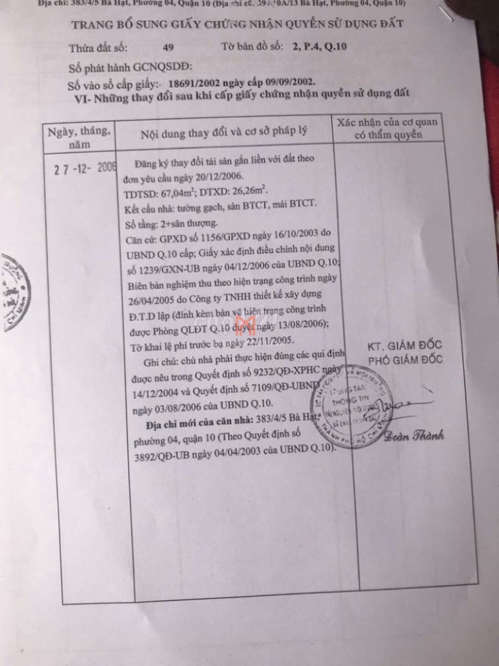 Nhà bán TPHCM diện tích 30 m