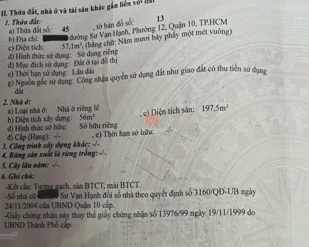Nhà Phường 12 diện tích 57 m