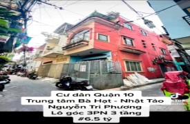 Bán căn nhà 3 lầu tại quận 10, TP.HCM với diện tích 30m², 2 mặt tiền góc