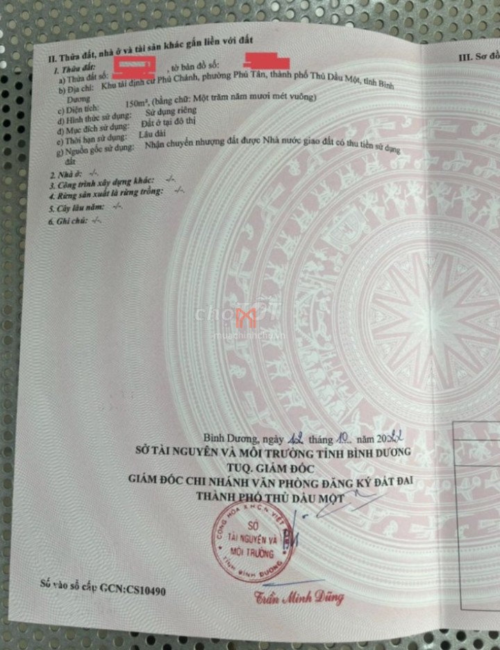 bán Đất T Bình Dương giá bán 6.25 tỷ