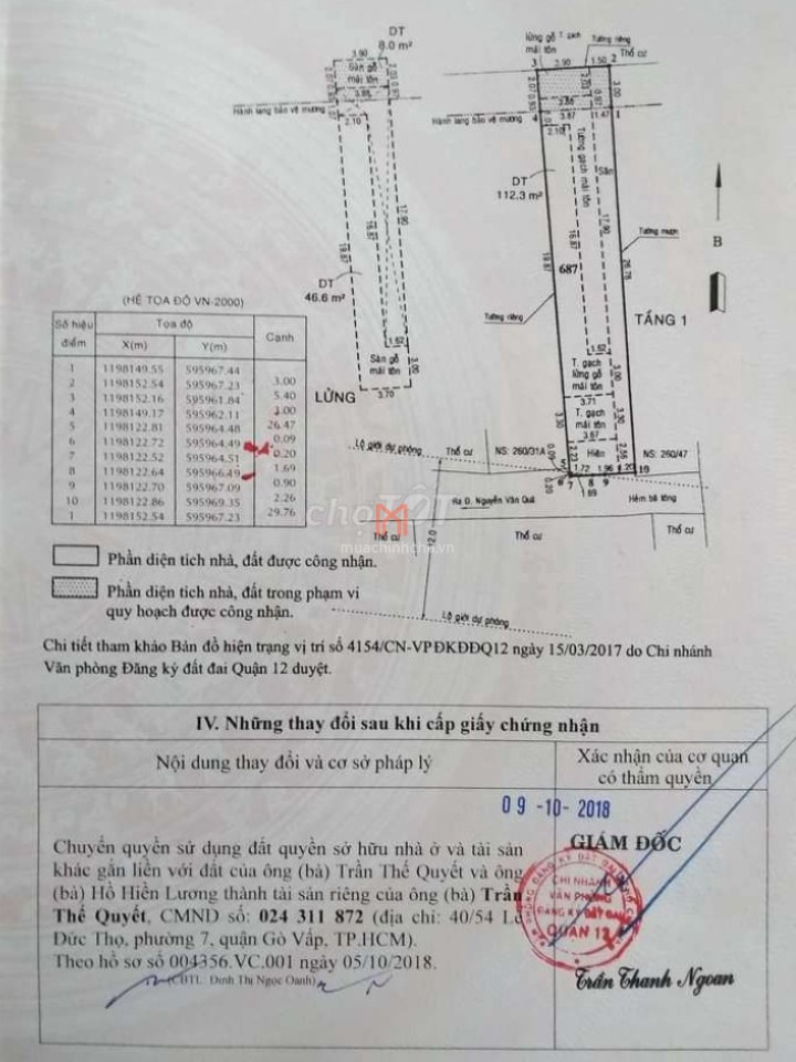 Nhà bán Phường Đông Hưng Thuận chiều dài 30