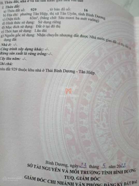 Đất bán Tân Uyên