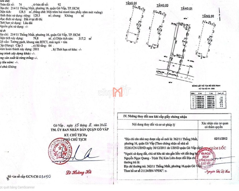 Nhà bán Quận Gò Vấp diện tích 128.5 m²