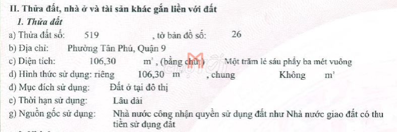 Đất bán Phường Tân Phú