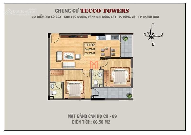 bán dự án Tecco Tower diện tích 66.5 m²