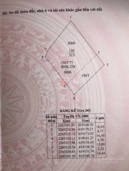 Đất bán Lý Nhân ngang 16 dài 19.6