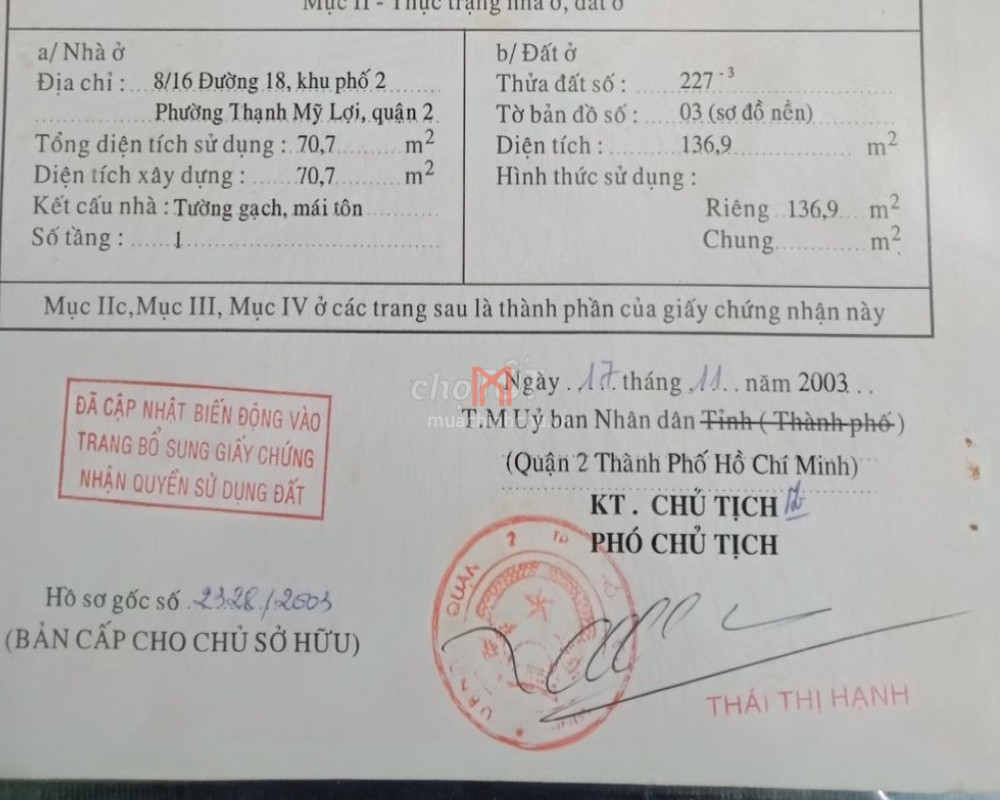 Đất bán Quận 2 giá là 13 tỷ