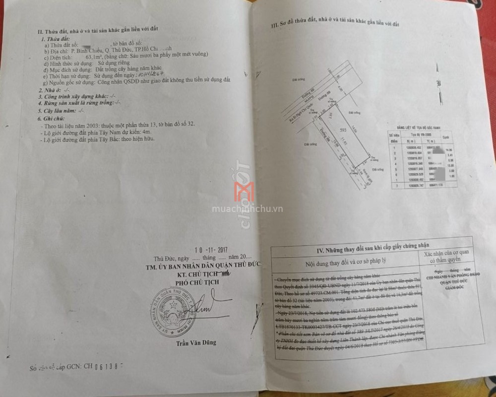 Nhà bán Quận Thủ Đức diện tích 63 m