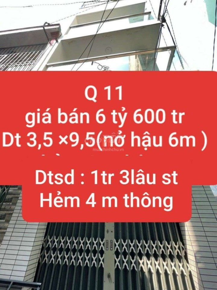 Nhà Quận 11 diện tích 40 met vuong