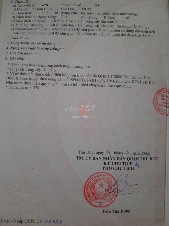 Nhà Phường Bình Chiểu diện tích 72 m